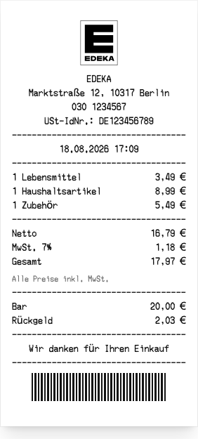 EDEKA - Belegvorschau