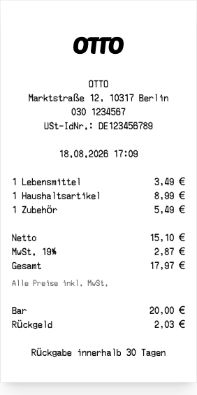 OTTO - Belegvorschau