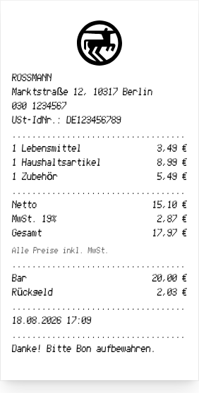 ROSSMANN - Belegvorschau