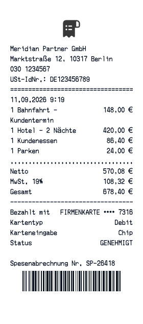 Spesenbeleg - Belegvorschau