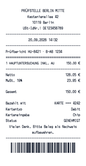 HU-Prüfbeleg - Belegvorschau