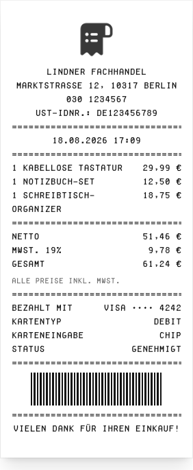 Verkaufsbeleg - Belegvorschau