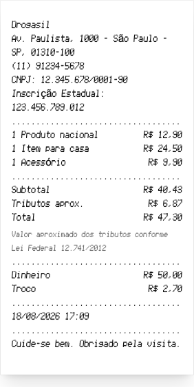 Drogasil - Prévia do recibo