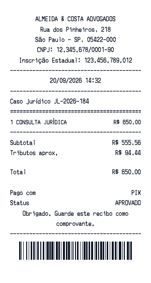 Recibo de advogado - Prévia do recibo