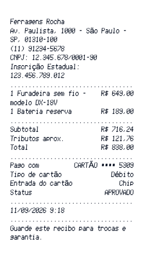 Recibo de compra - Prévia do recibo