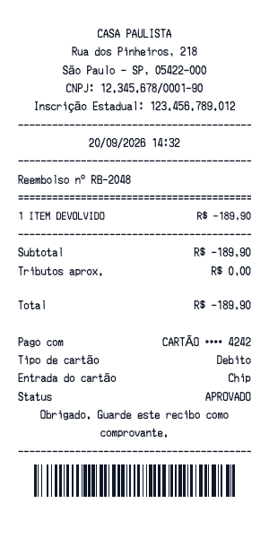 Recibo de reembolso - Prévia do recibo